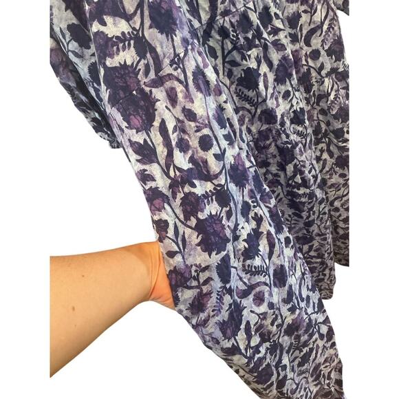 Universal Thread Womens Tiered Midi Dress Size 3X Purple Floral Peasant Cottage - Picture 7 of 12